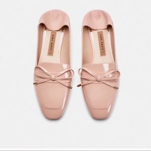Zara pink flat loafers with flip down heel